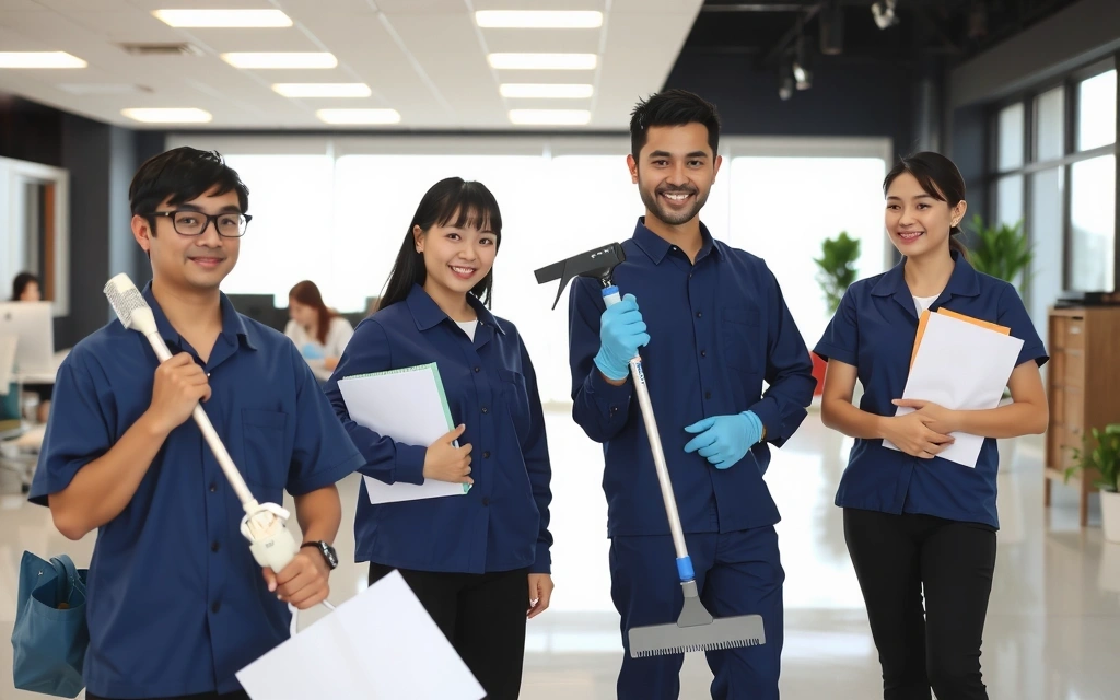 Tým CleaningStudio s úklidovým vybavením
