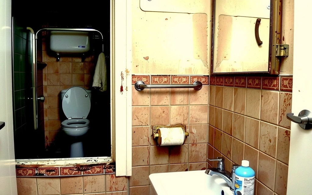 Špinavá koupelna před dezinfekcí