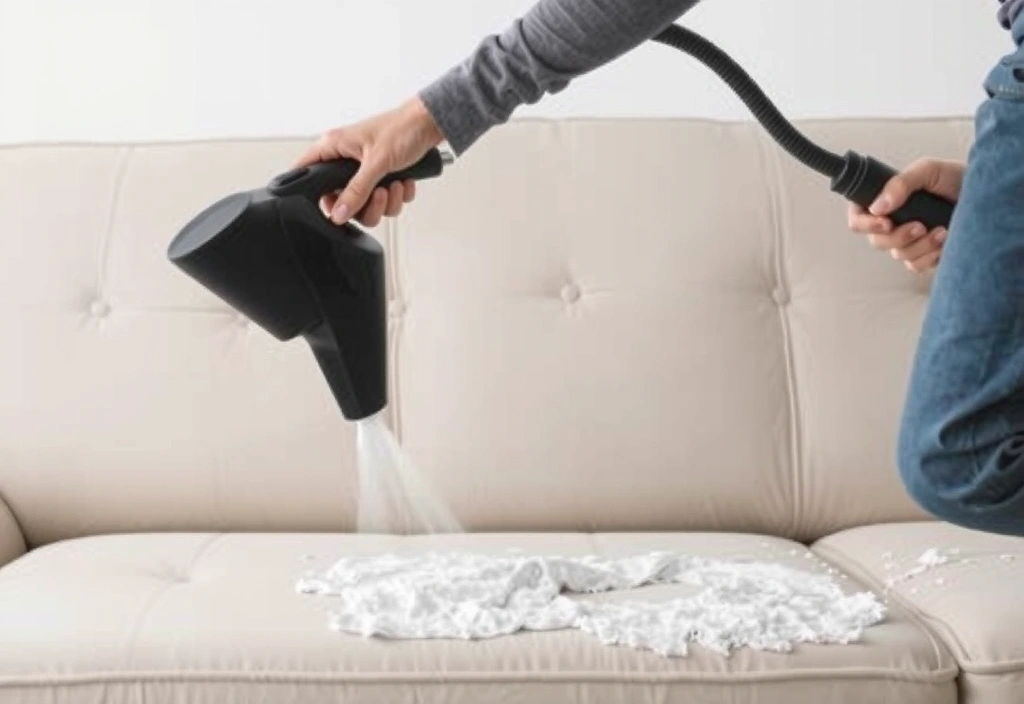 Ilustrace čištění nábytku a koberců