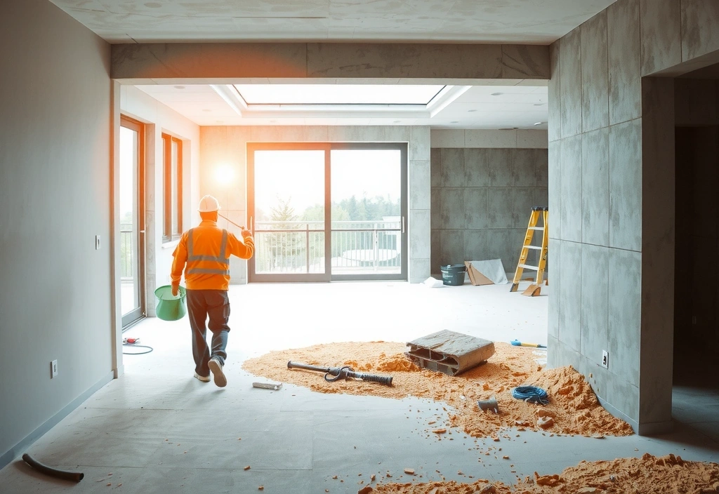 Ilustrace úklidu po rekonstrukci