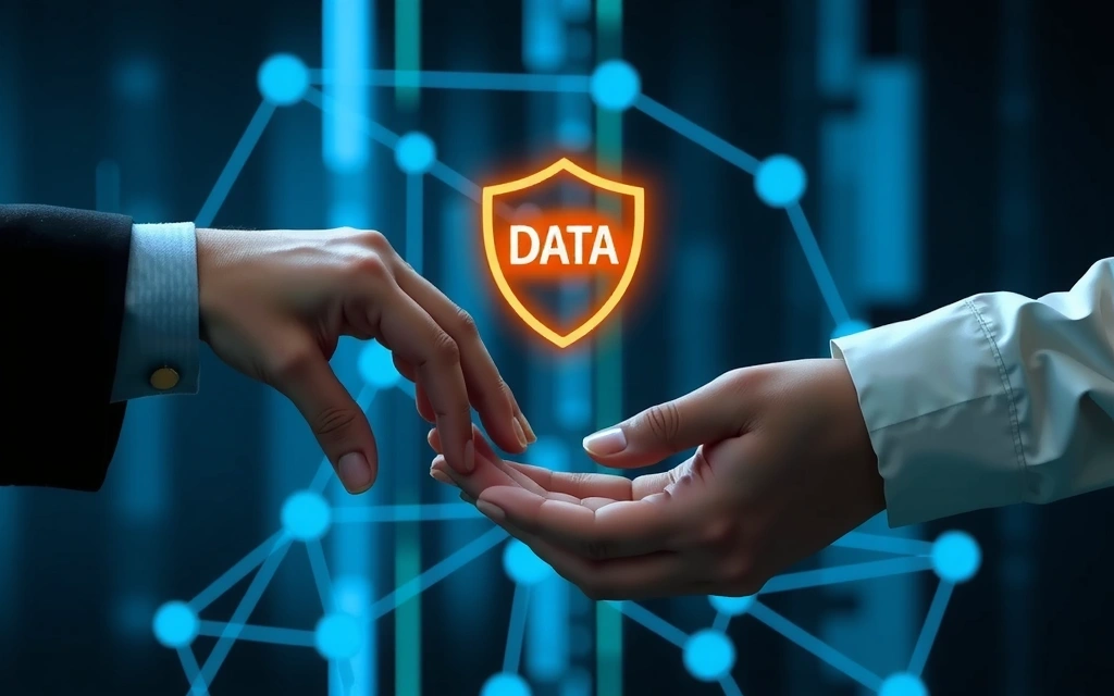 Ilustrace sdílení dat a bezpečnosti