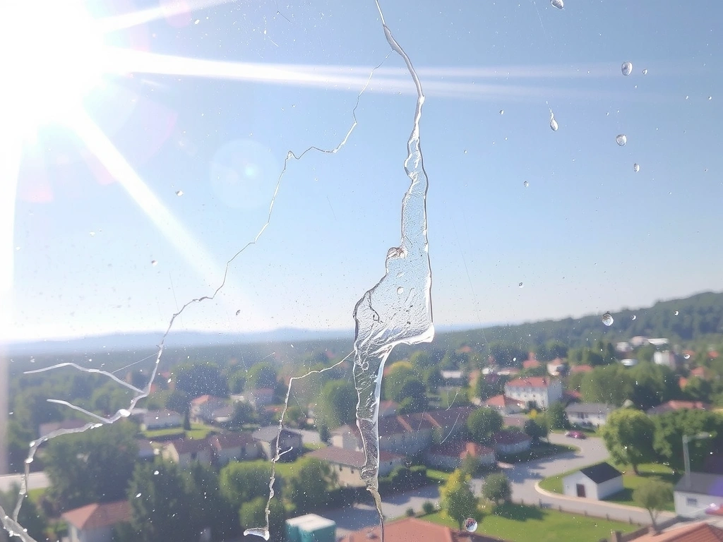 Detail vyčištěného okna