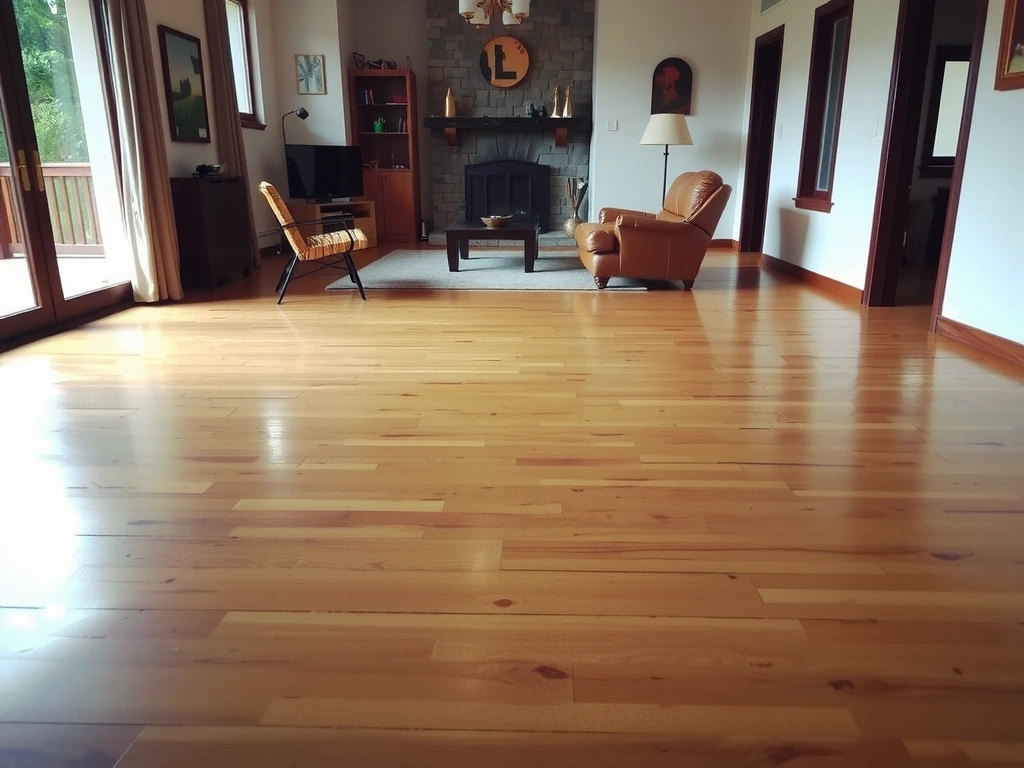 Lesklá podlaha v obývacím pokoji